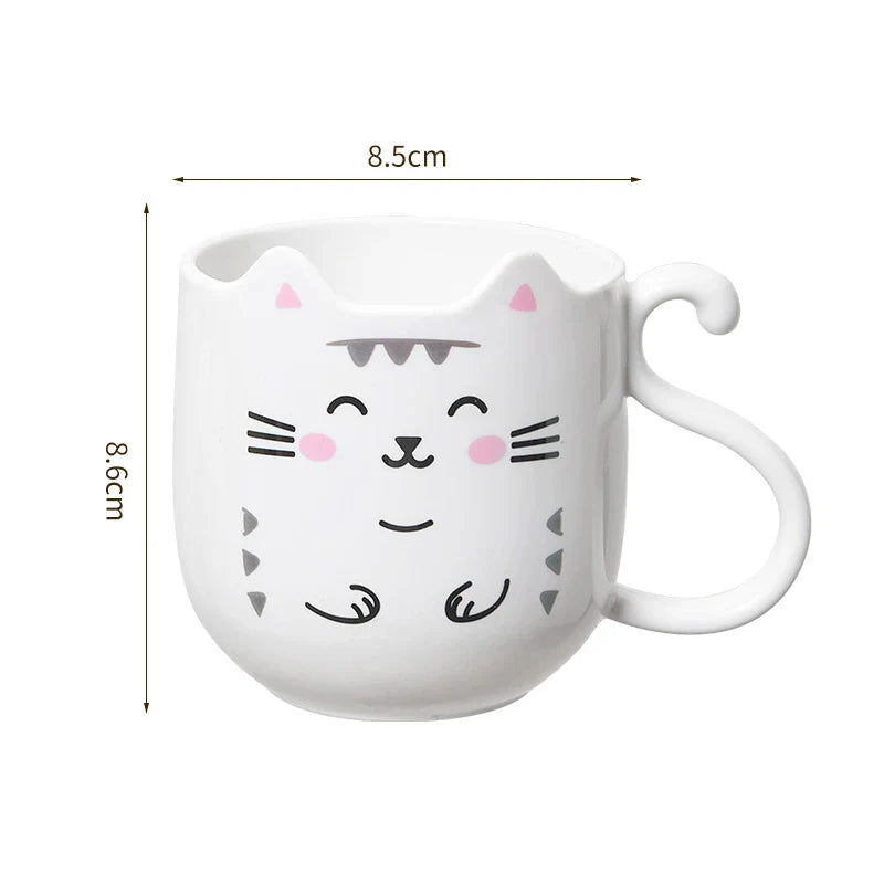 Cute Cat Mouthwash mug Toothbrush Cup Home Travel Cartoon Thickened Wash Cup