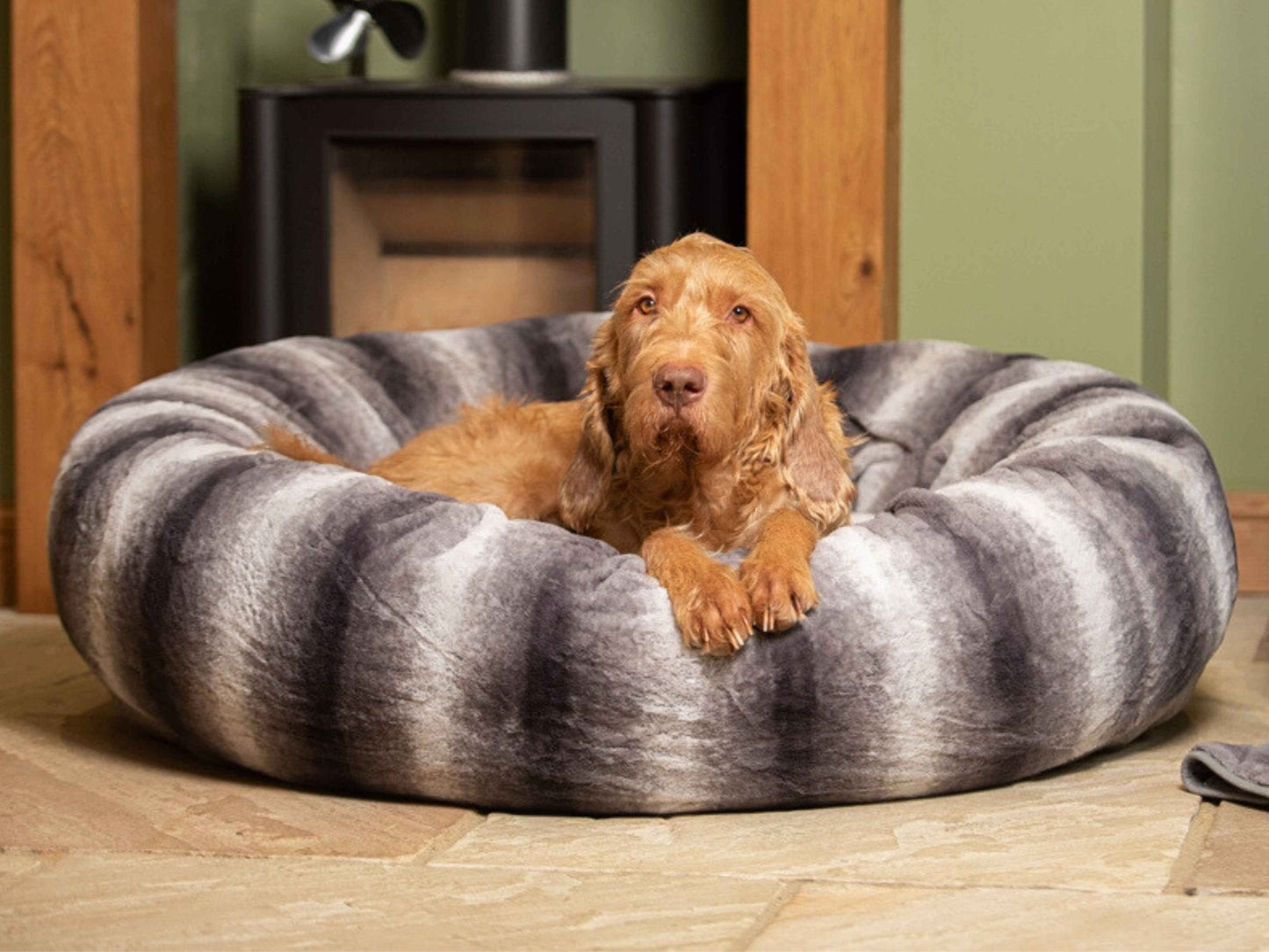 Donut Dog Bed – Grey Luxury Calming Orthopedic Washable Nest for Small, Medium, Large & XL Dogs