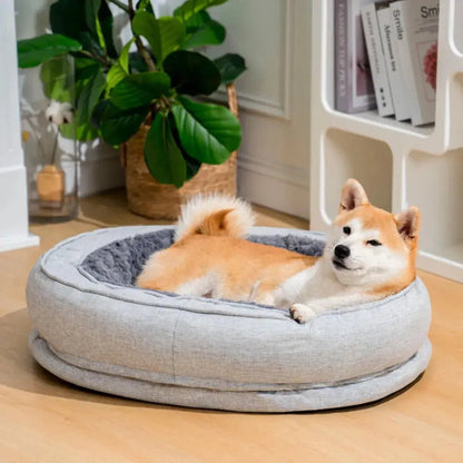 Orthopedic Calming Dog Bed – Washable Waterproof Donut Bed for Puppies & Large Dogs