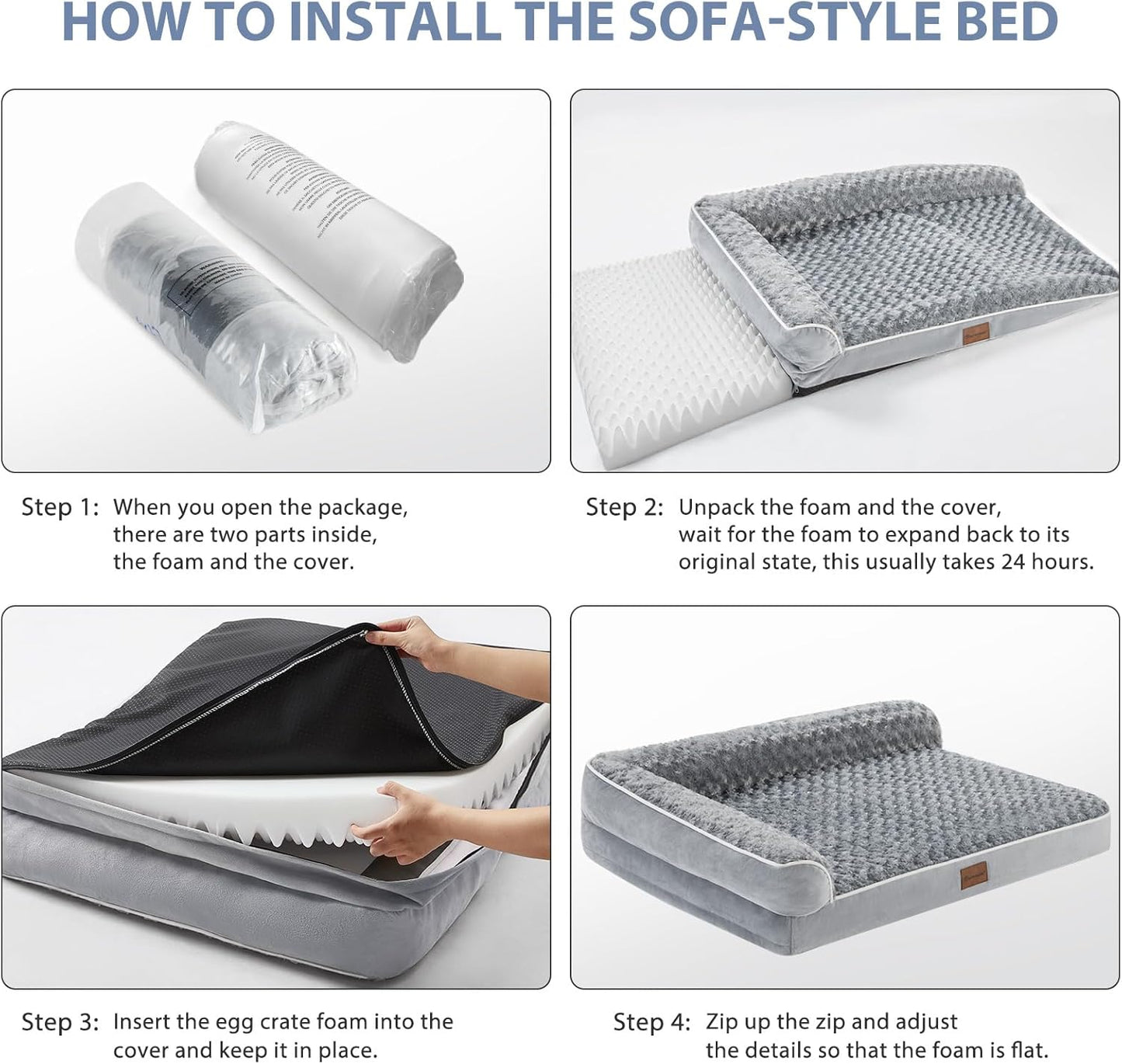 Orthopedic Memory Foam Dog Bed – Waterproof & Washable Sofa for Large Dogs (XL–3XL)