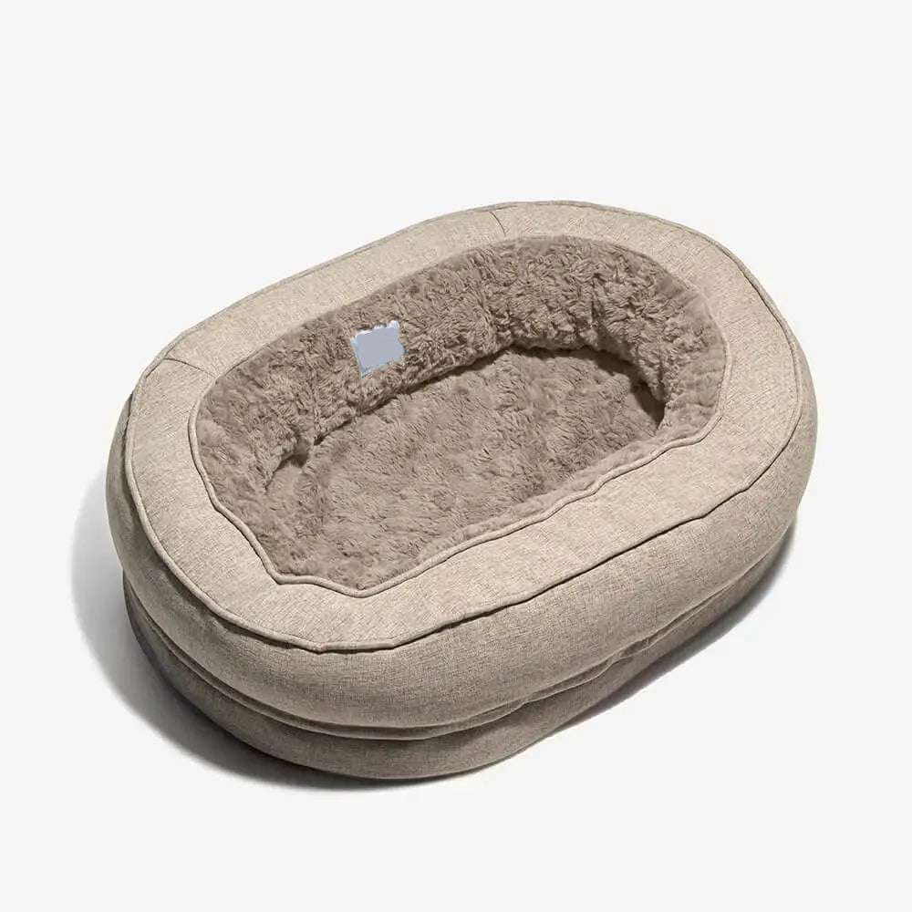 Orthopedic Calming Dog Bed – Washable Waterproof Donut Bed for Puppies & Large Dogs
