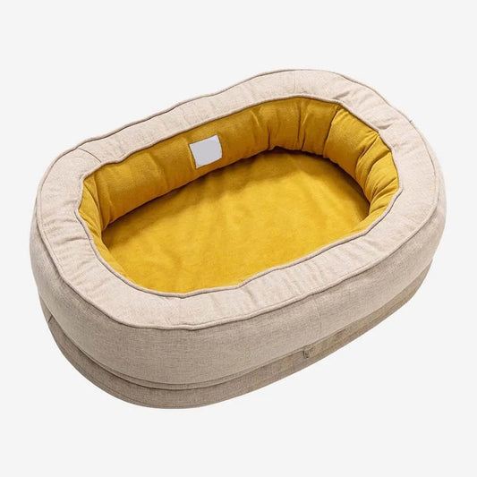 Orthopedic Calming Dog Bed – Washable Waterproof Donut Bed for Puppies & Large Dogs