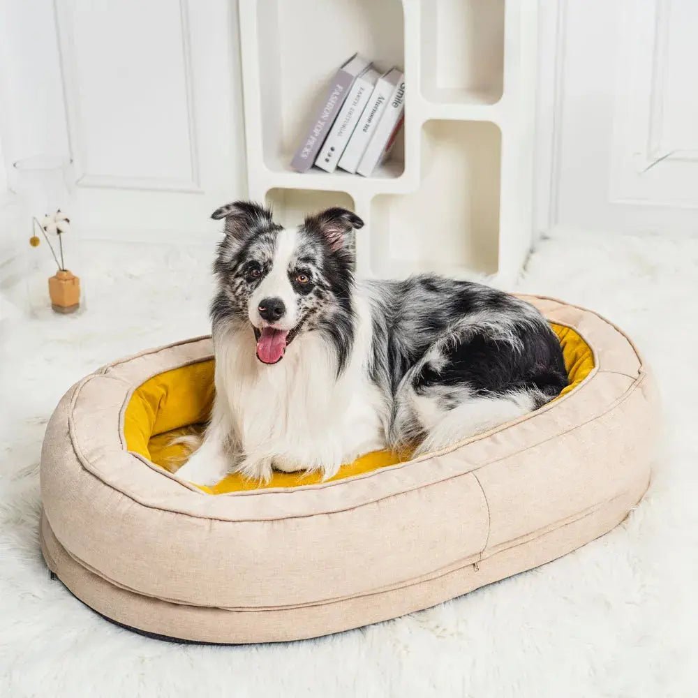 Orthopedic Calming Dog Bed – Washable Waterproof Donut Bed for Puppies & Large Dogs