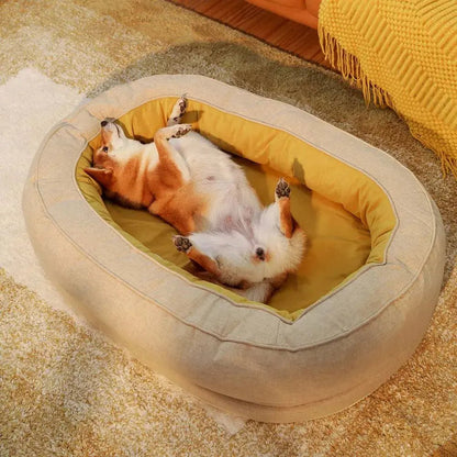 Orthopedic Calming Dog Bed – Washable Waterproof Donut Bed for Puppies & Large Dogs