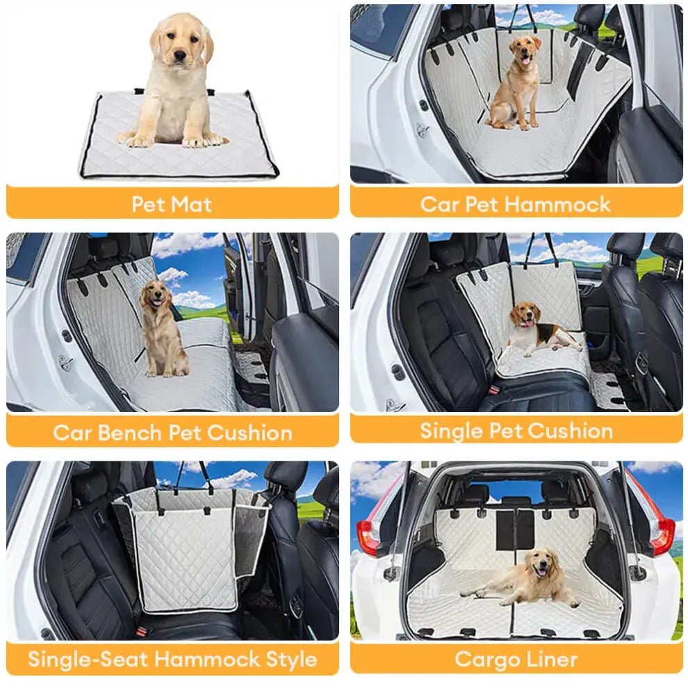 Dog Car Seat Cover & Hammock – Waterproof 6-in-1 Back Seat Protector, Washable