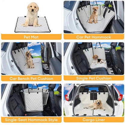 Dog Car Seat Cover & Hammock – Waterproof 6-in-1 Back Seat Protector, Washable