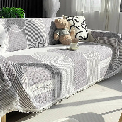 Waffle Texture Fabric Breathable Skin-Friendly Furniture Decorative Couch Cover - FUNNYFUZZY