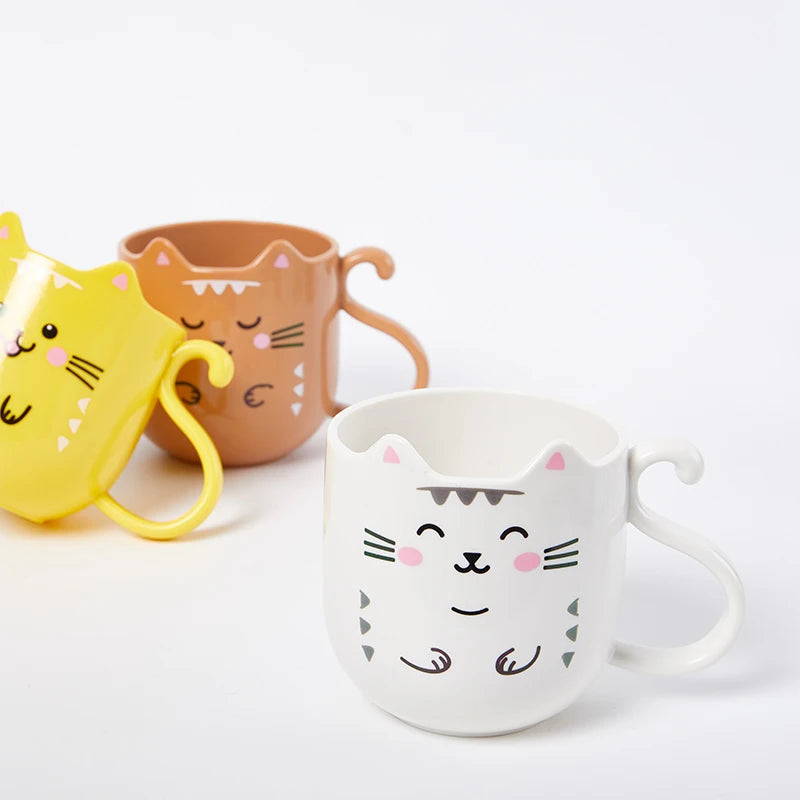 Cute Cat Mouthwash mug Toothbrush Cup Home Travel Cartoon Thickened Wash Cup