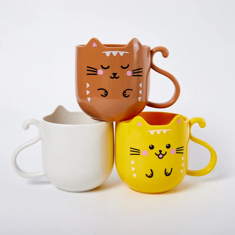 Cute Cat Mouthwash mug Toothbrush Cup Home Travel Cartoon Thickened Wash Cup