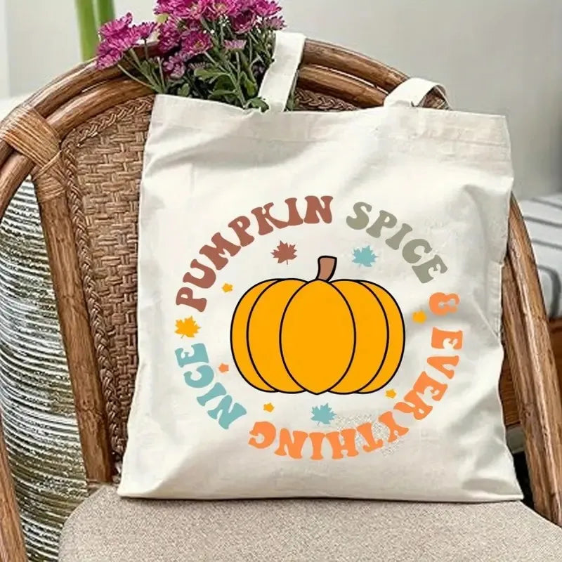 Thanksgiving Tote Bag  Large Capacity Pumpkin Handbag