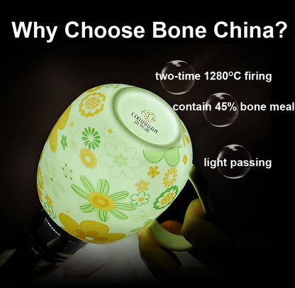 Bone ceramic coffee mug vintage tea ceremony