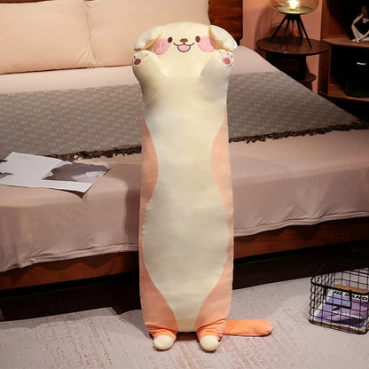 Giant Cats Plush Toy Cylidrical Animal Bolster Pillow Cat Stuffed Plushie Children Sleeping Friend Gift