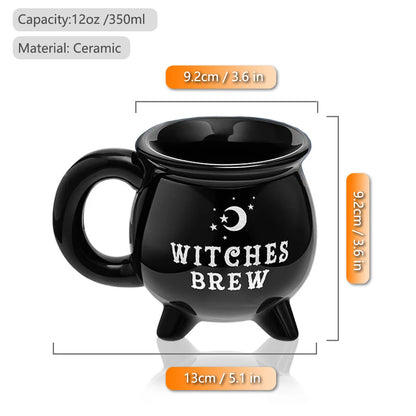 Witch Brew Coffee Mug,350ml/ 11.8oz Ceramic Coffee Cup, Water Cups,Summer Winter Drinkware,Birthday Gifts,Halloween Gift