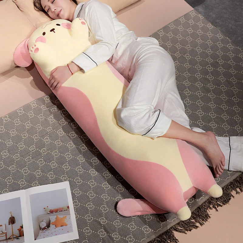Giant Cats Plush Toy Cylidrical Animal Bolster Pillow Cat Stuffed Plushie Children Sleeping Friend Gift