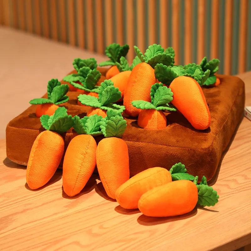 Creative Cute Carrot Plush Toy Pulling Radish Vegetable Plant Stuffed Plush Doll Back Hugging Pillow For Children Pet Chew Toy