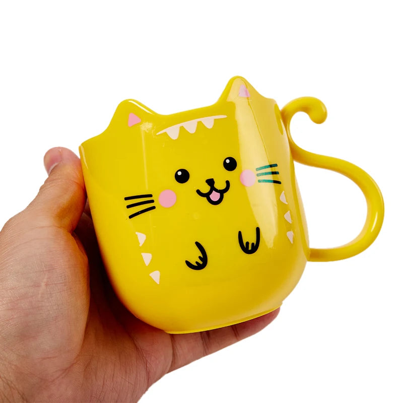 Cute Cat Mouthwash mug Toothbrush Cup Home Travel Cartoon Thickened Wash Cup