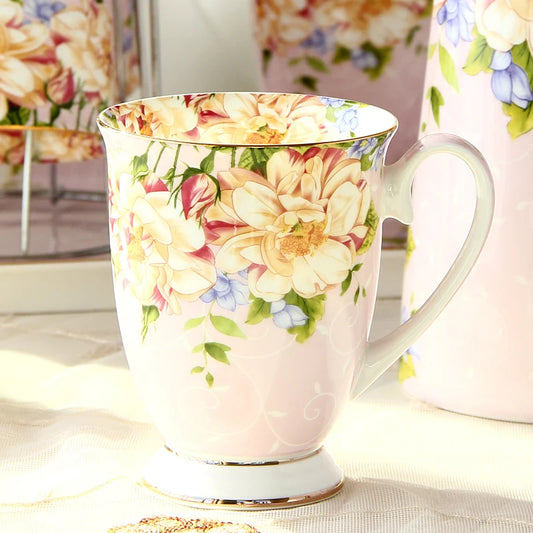 Bone ceramic coffee mug vintage tea ceremony