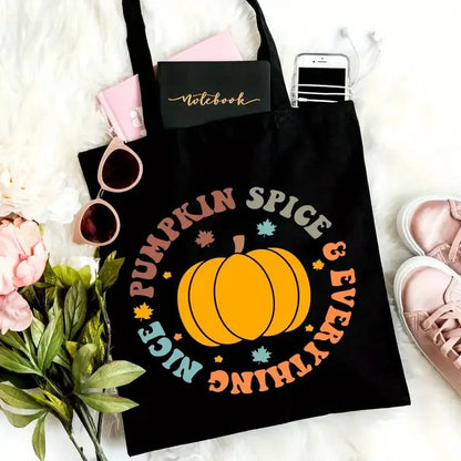 Thanksgiving Tote Bag  Large Capacity Pumpkin Handbag