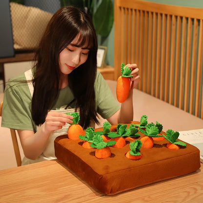Creative Cute Carrot Plush Toy Pulling Radish Vegetable Plant Stuffed Plush Doll Back Hugging Pillow For Children Pet Chew Toy