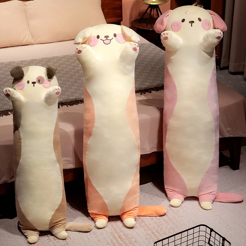 Giant Cats Plush Toy Cylidrical Animal Bolster Pillow Cat Stuffed Plushie Children Sleeping Friend Gift