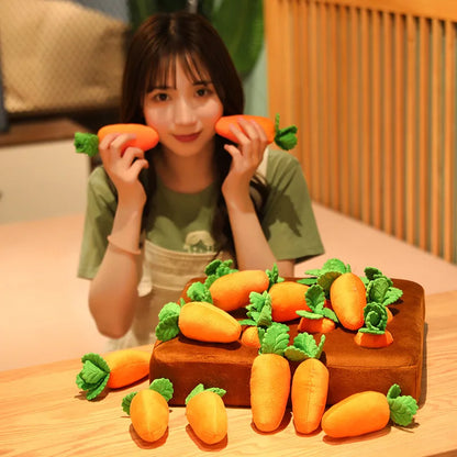 Creative Cute Carrot Plush Toy Pulling Radish Vegetable Plant Stuffed Plush Doll Back Hugging Pillow For Children Pet Chew Toy