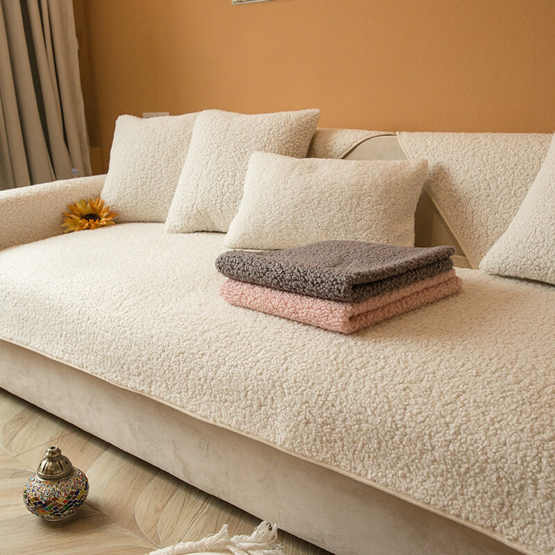 Ultrasoft Teddy Fleece Warm Non-Slip Sofa Cover