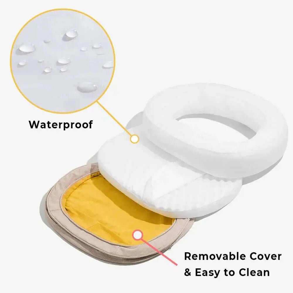 Orthopedic Calming Dog Bed – Washable Waterproof Donut Bed for Puppies & Large Dogs