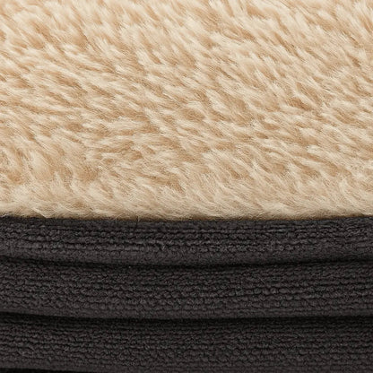 Large Plush Dog Bed for Large Dogs – Washable Cover, Anti-Slip, Calming Bolster (Grey/Cream)