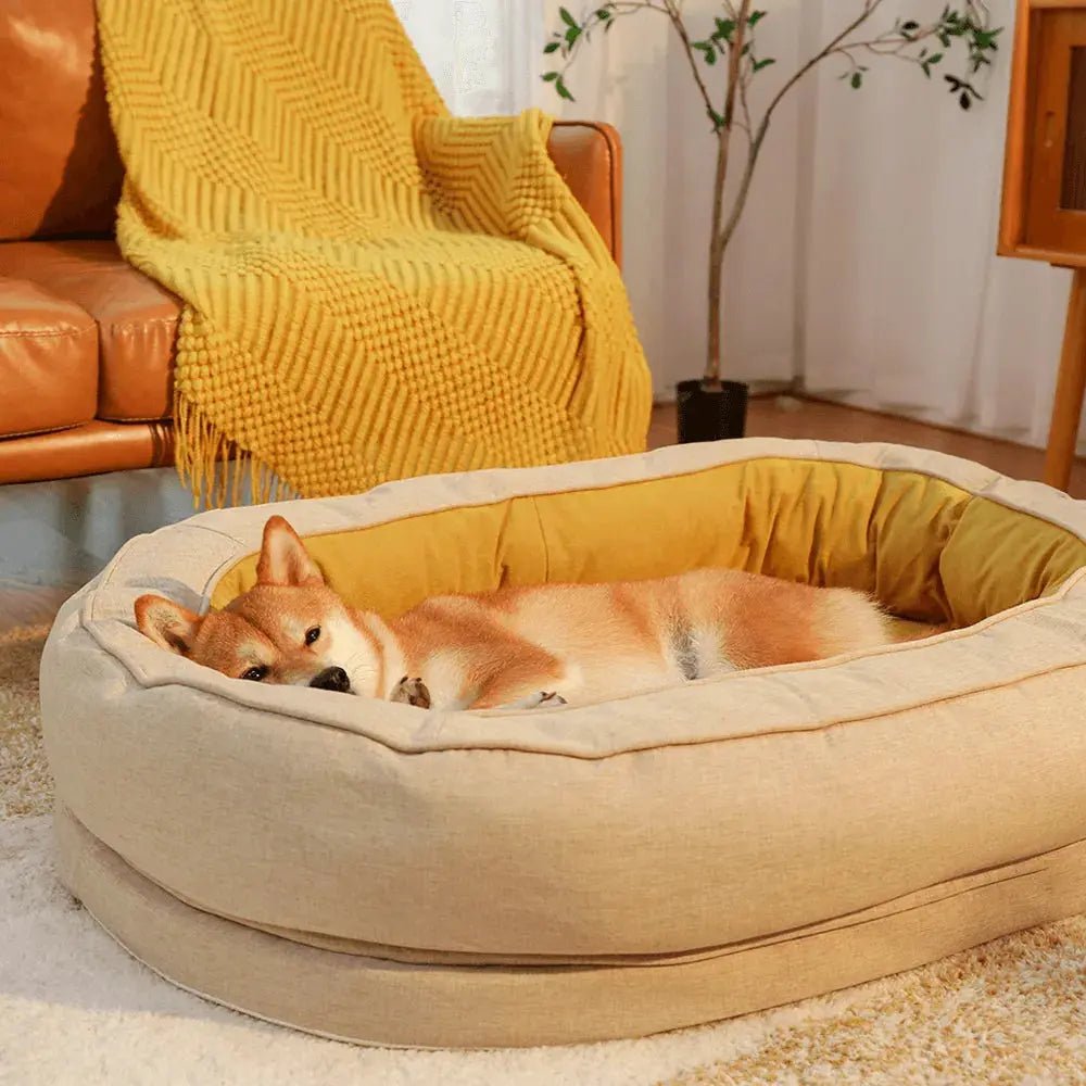 Orthopedic Calming Dog Bed – Washable Waterproof Donut Bed for Puppies & Large Dogs