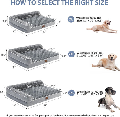 Orthopedic Memory Foam Dog Bed – Waterproof & Washable Sofa for Large Dogs (XL–3XL)